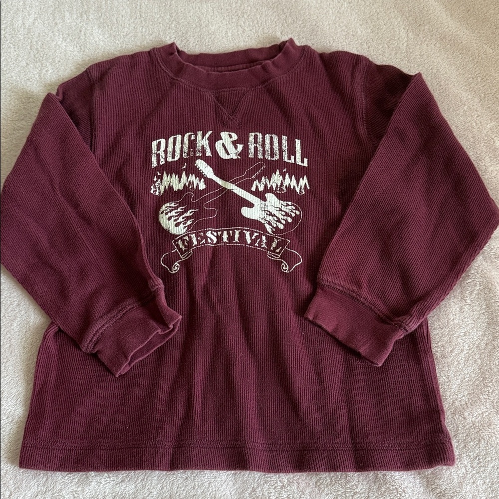 Gymboree Burgundy Rock & Roll Long Sleeve Tee